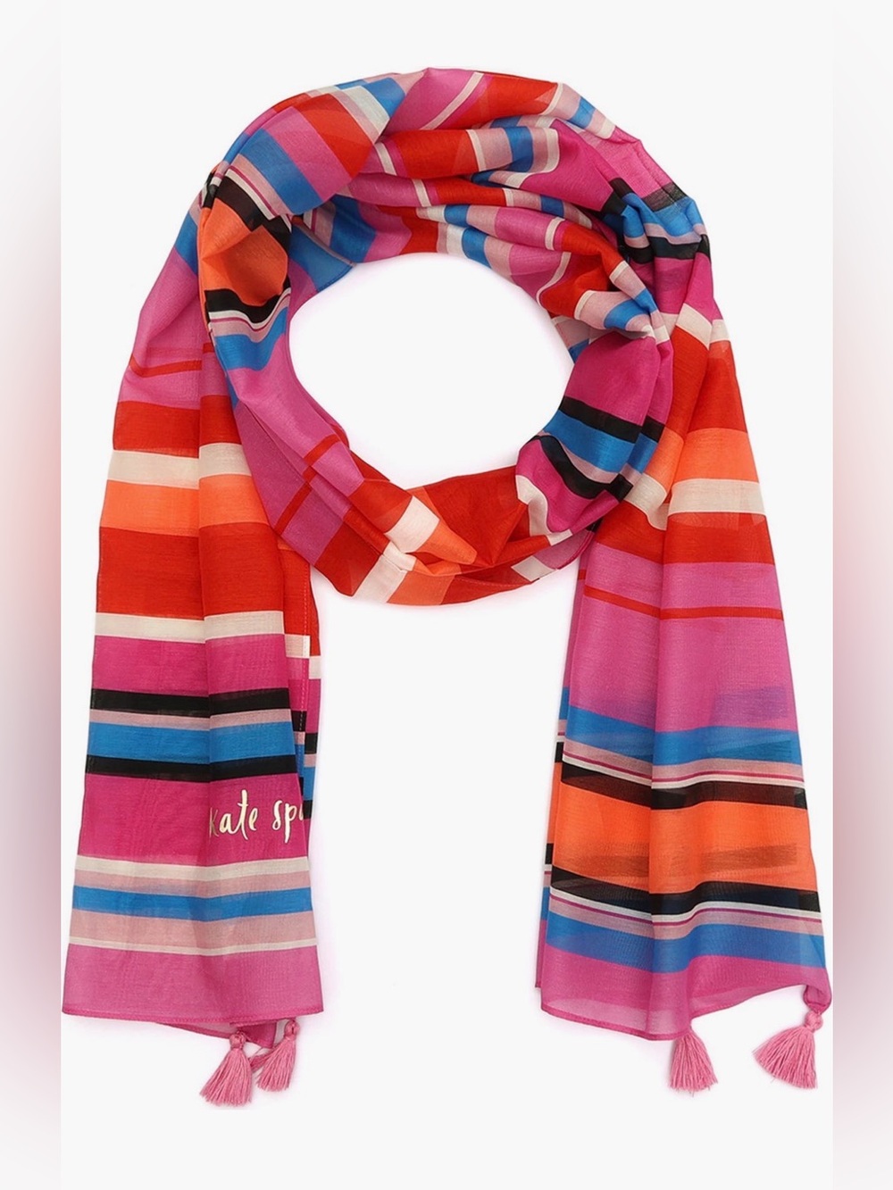 Kate Spade Sunny Stripe Oblong Scarf in Pink